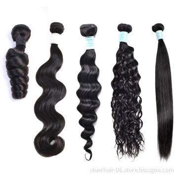 Wholesale 100% Human Hair Unprocessed with Frontals Curly Extension Brazilian One Donor Mink Human Virgin Straight Hair Bundles